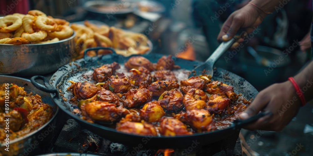Person grilling food