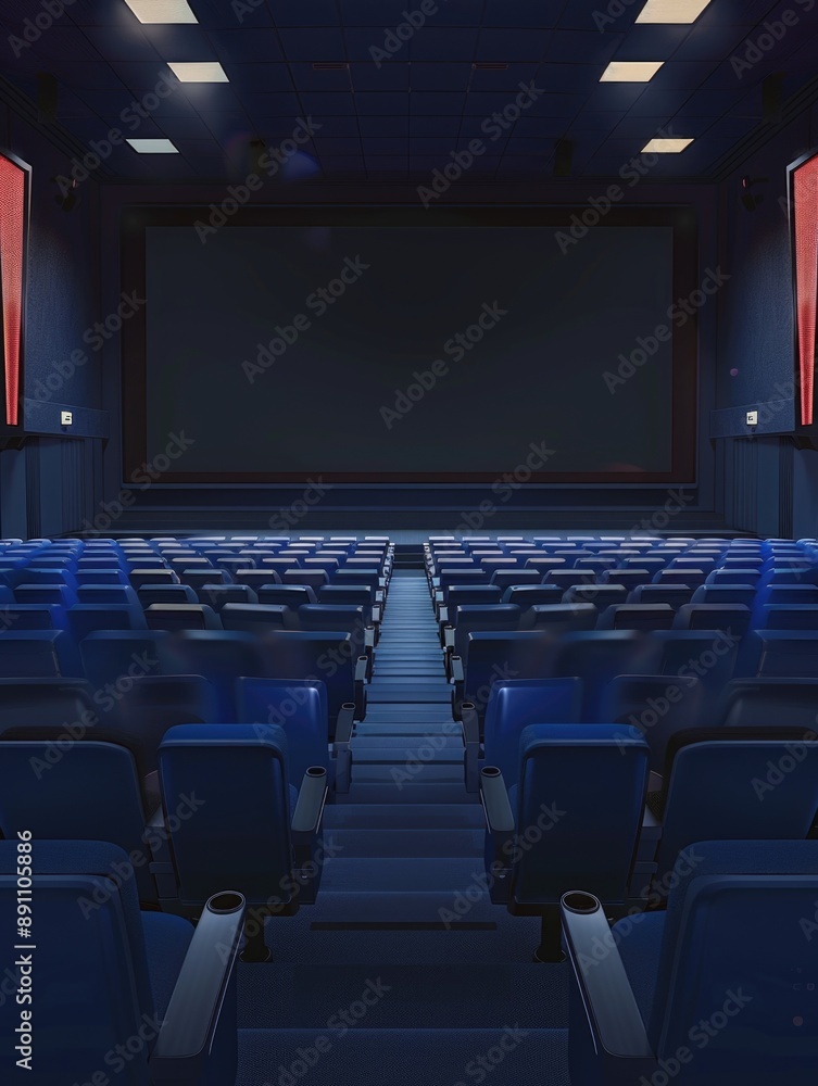 Empty Theater with Blue Seats Empty Theater with Blue Seats
