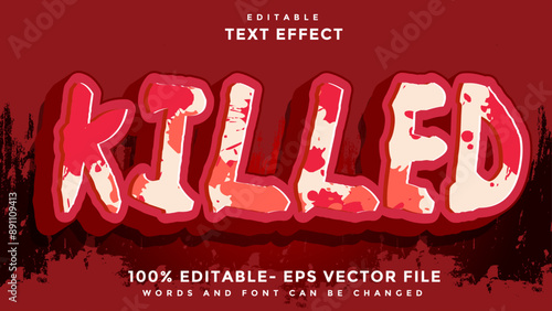 3d Minimal Word Killed Editable Text Effect Design, Effect Saved In Graphic Style