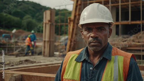 Construction worker looking at you