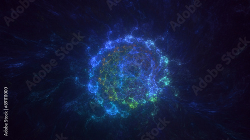 3D manual rendering abstract colorful fractal light background. Its not AI Generatd illustration.