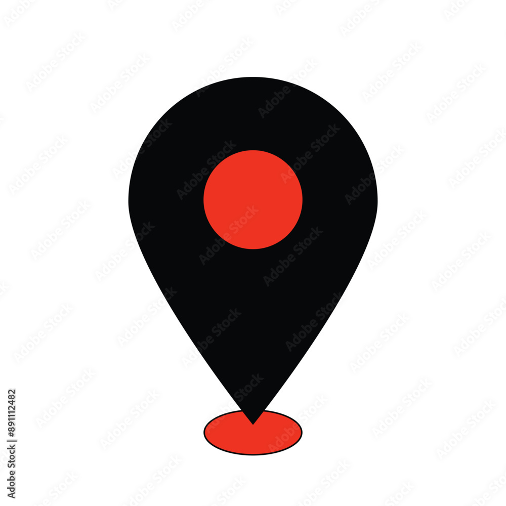 red map pointer icon design template