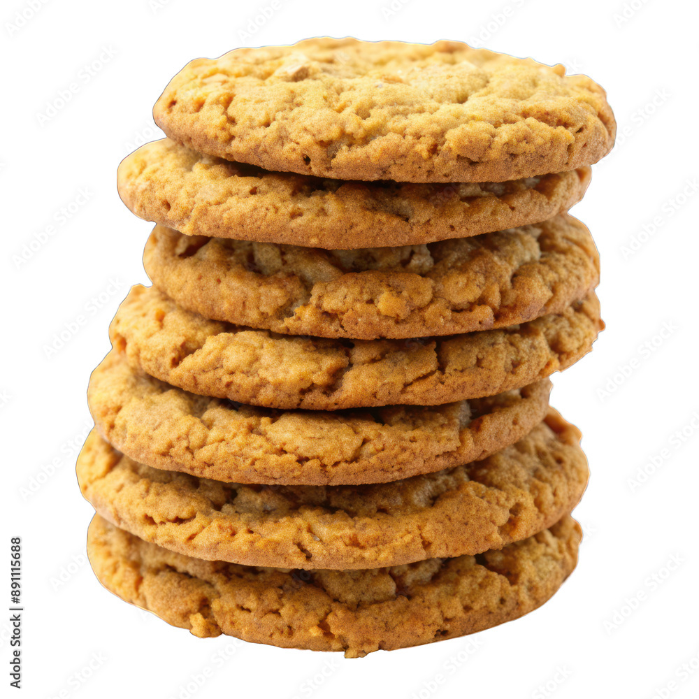 Stack of oatmeal cookies isolated on transparent background Stack of oatmeal cookies isolated on transparent background