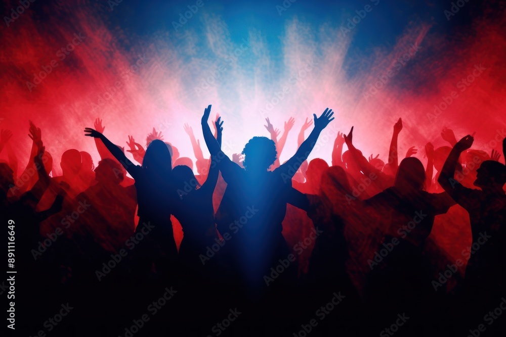 People dancing concert silhouette nightlife. People dancing concert silhouette nightlife.