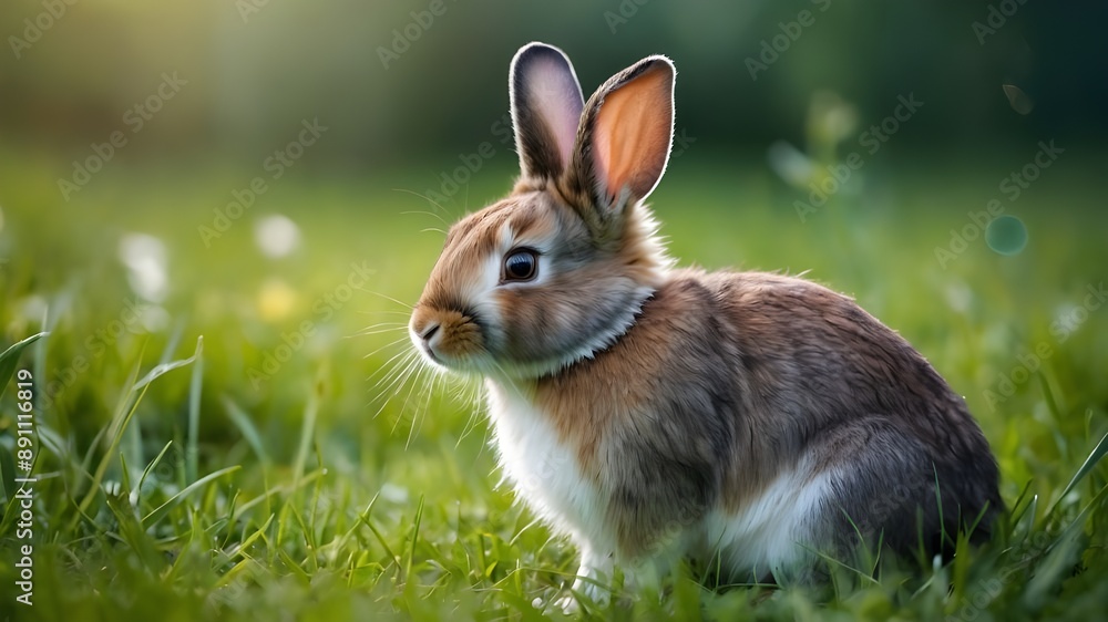 white rabbit on grass white rabbit on grass