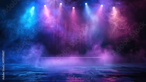 Wallpaper Mural Neon Lights and Smoke Stage Torontodigital.ca