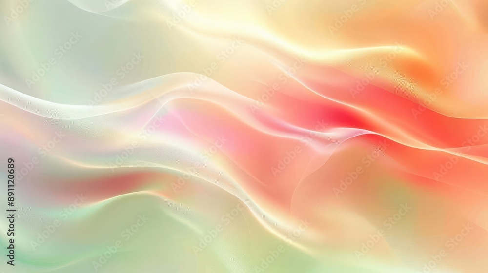 Obraz premium Abstract Artwith flowing, iridescent colors in shades of green, pink, and yellow. For wall art, art websit, and social media decoration , High solution 300dpi