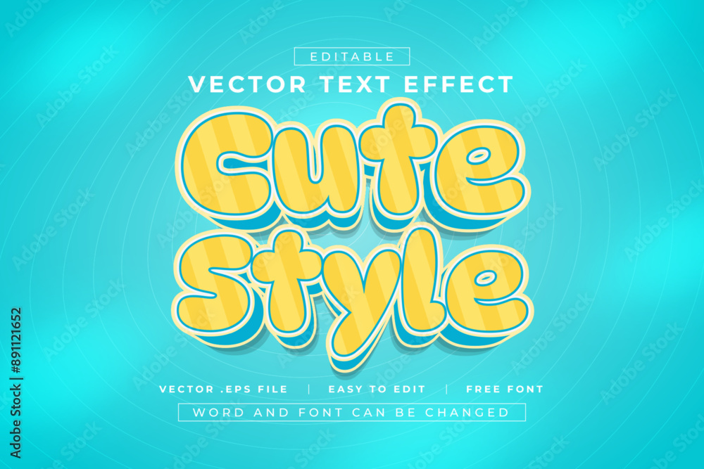 Cute Style 3D editable text effects Cute Style 3D editable text effects