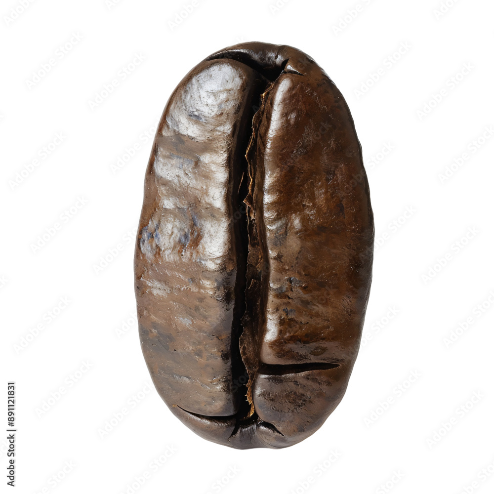 Naklejka premium A single coffee bean isolated.