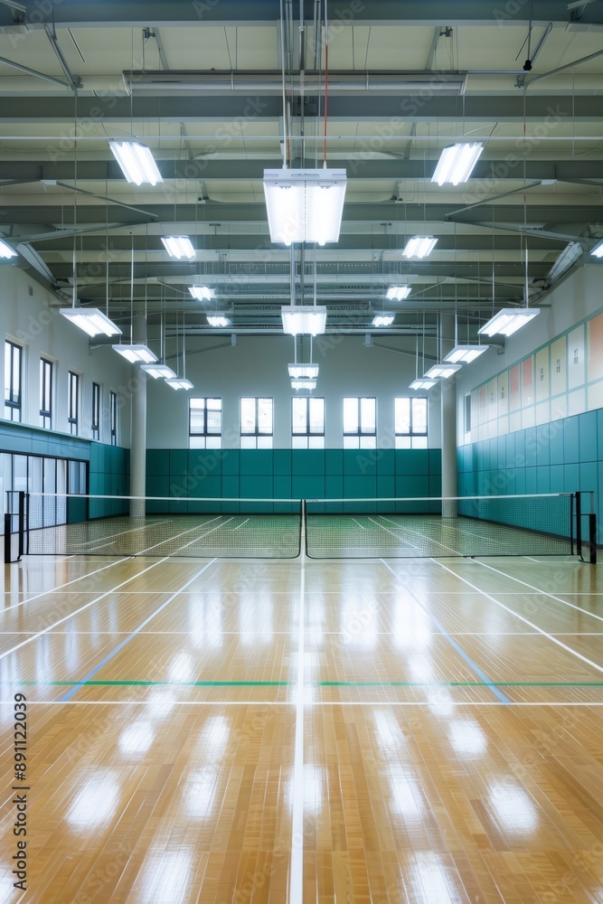 custom made wallpaper toronto digitalSchool badminton hall ,A person playing badminton on an indoor court
