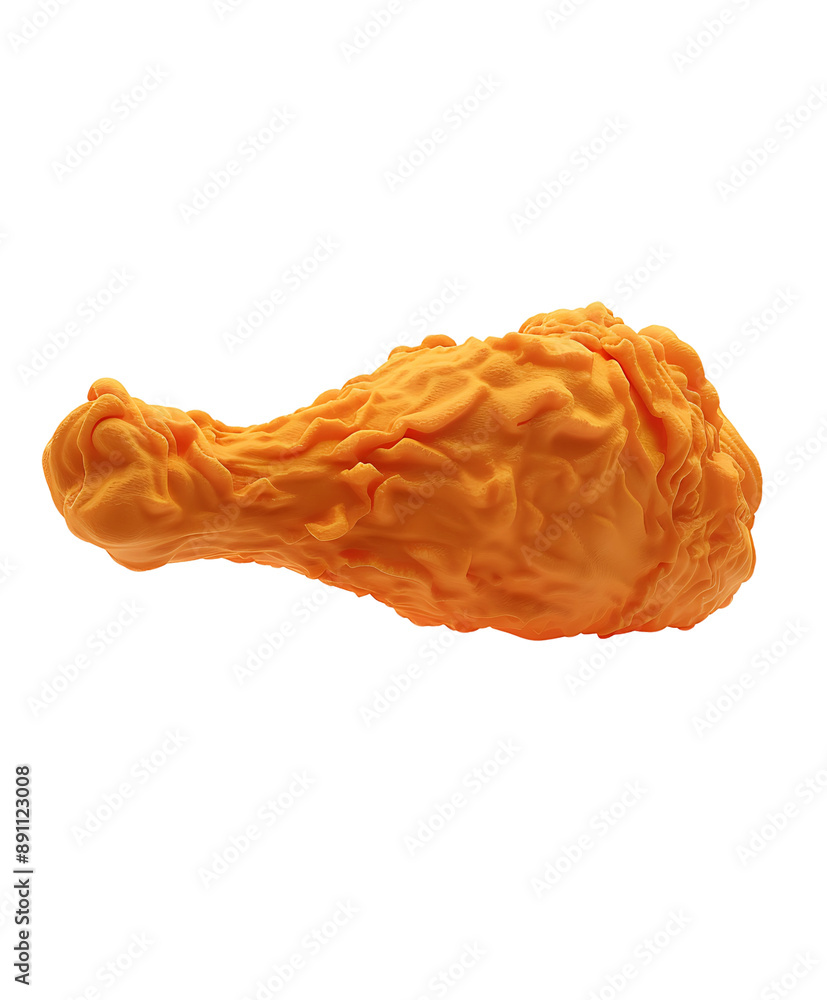 Clear fried chicken icon 3D isolated Clear fried chicken icon 3D isolated