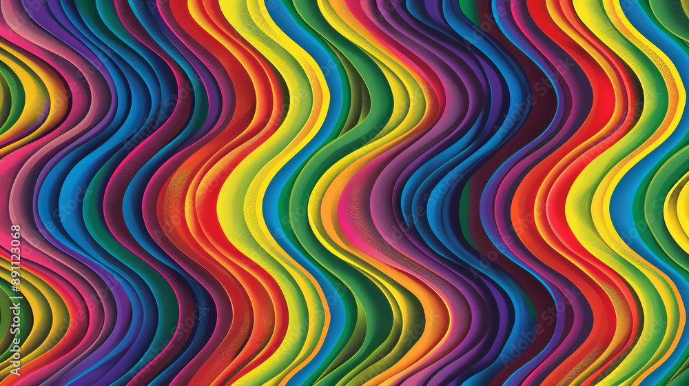 Abstract background of groovy rainbow wavy lines. Abstract background of groovy rainbow wavy lines.