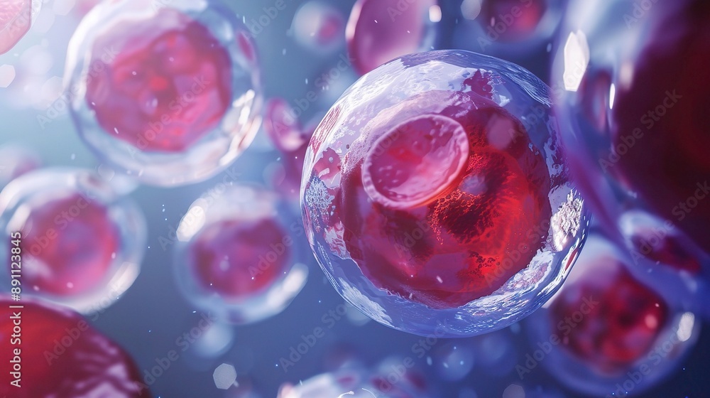 Detailed Illustration of a Leukocyte: Key Component of the Immune System and Cellular Biology Detailed Illustration of a Leukocyte: Key Component of the Immune System and Cellular Biology