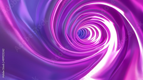 Vibrant purple neon lines form a smooth, glowing abstract pattern with dynamic curves and light © CottageCore