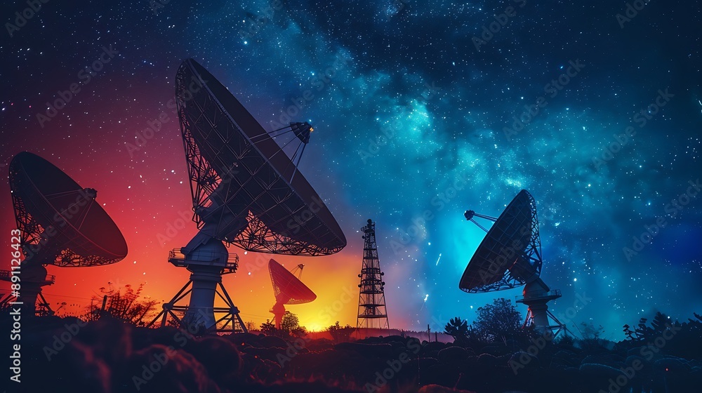 Radio Telescope Under the Milky Way Radio Telescope Under the Milky Way