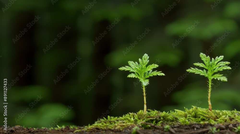 Lush green ferns growing in the forest Lush green ferns growing in the forest