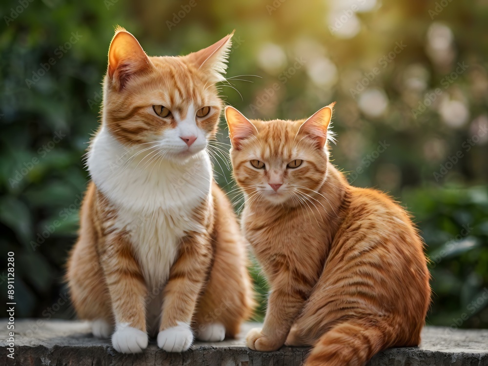 orange cat with blur background, orange cat is sitting and looking orange cat with blur background, orange cat is sitting and looking