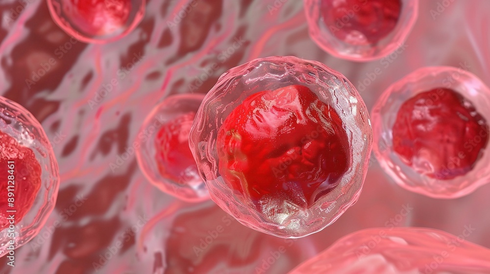 Detailed Illustration of a Leukocyte: Key Component of the Immune System and Cellular Biology Detailed Illustration of a Leukocyte: Key Component of the Immune System and Cellular Biology