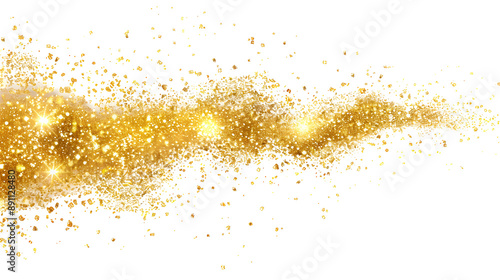 Golden party sparkle isolated on a transparent background, perfect for festive and celebratory designs. generated by Ai