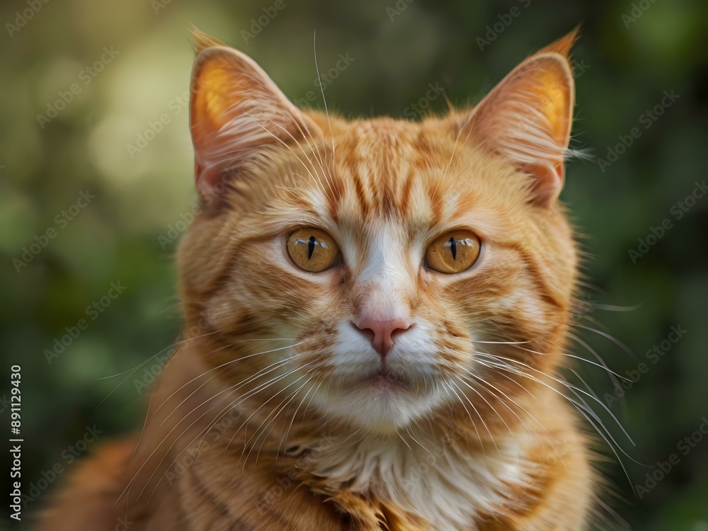 orange cat with blur background, orange cat is sitting and looking orange cat with blur background, orange cat is sitting and looking