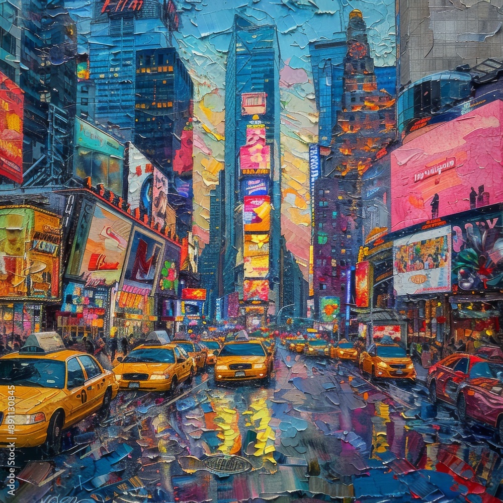 custom made wallpaper toronto digitalA Vibrant Evening in Times Square