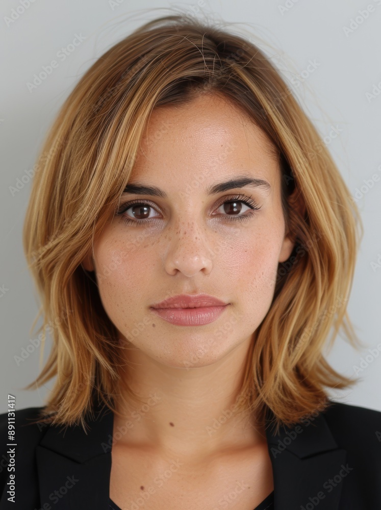Confident young woman with blonde hair and makeup Confident young woman with blonde hair and makeup
