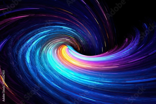 Employ the image as a foundational element in digital artworks, design projects, and visual compositions. The vibrant luminous lines and