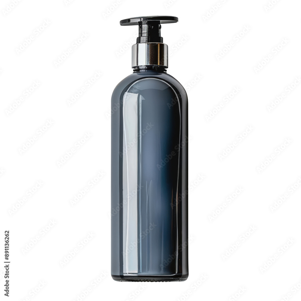 Elegant dark glass bottle with a pump, perfect for lotions, shampoos, or conditioners, showcasing modern design and functionality. Elegant dark glass bottle with a pump, perfect for lotions, shampoos, or conditioners, showcasing modern design and functionality.