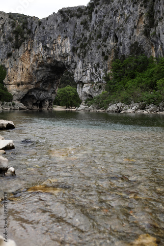 Gorges in the Ardeche river - Pont d'Arc - Vallon-Pont-d'arc - Ardeche - France photo