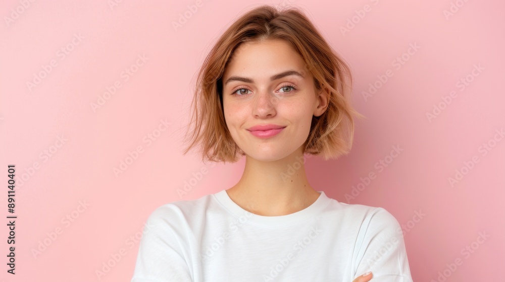 Happy young woman smiling. Happy young woman smiling.