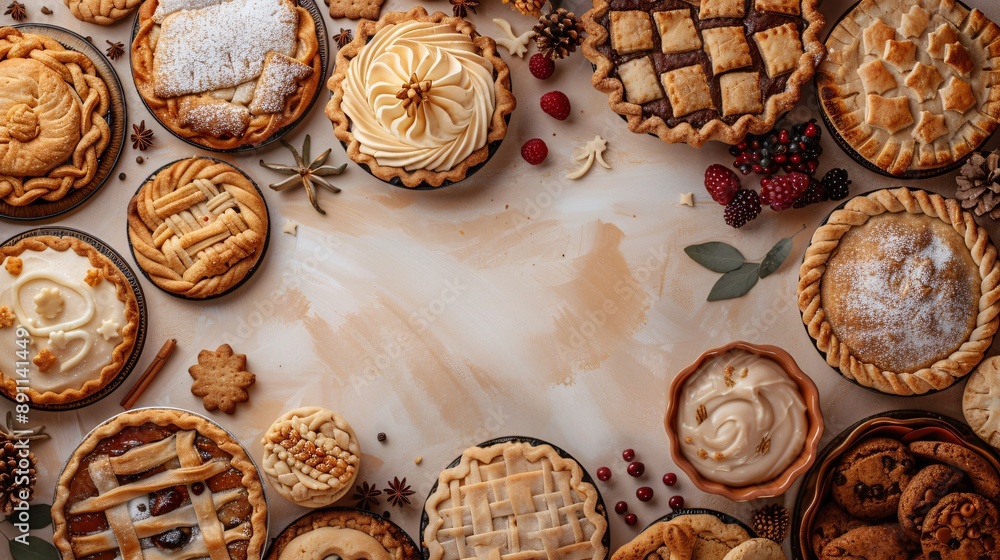 Assortment of Delicious Pies and Pastries Assortment of Delicious Pies and Pastries