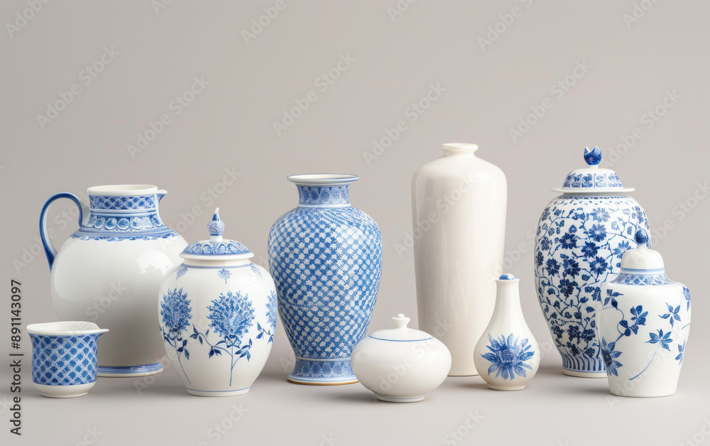 Blue and white porcelain vases in Ming and Qing Dynasties in China Blue and white porcelain vases in Ming and Qing Dynasties in China