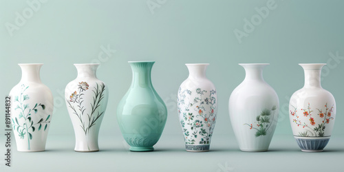 Pastel porcelain vases in Ming and Qing Dynasties in China.