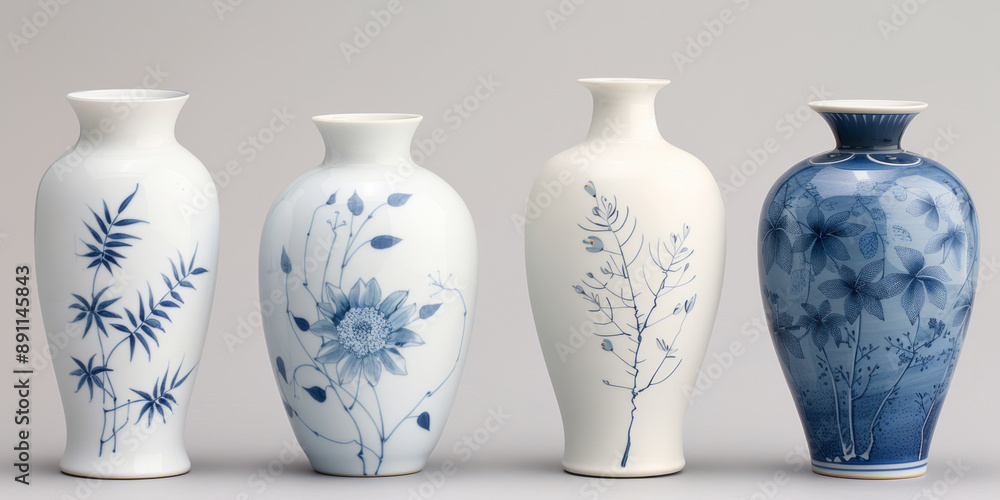 Blue and white porcelain vases in Ming and Qing Dynasties in China Blue and white porcelain vases in Ming and Qing Dynasties in China