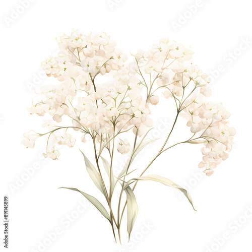 bouquet of flowers  , neutral watercolor floral isolated on white background