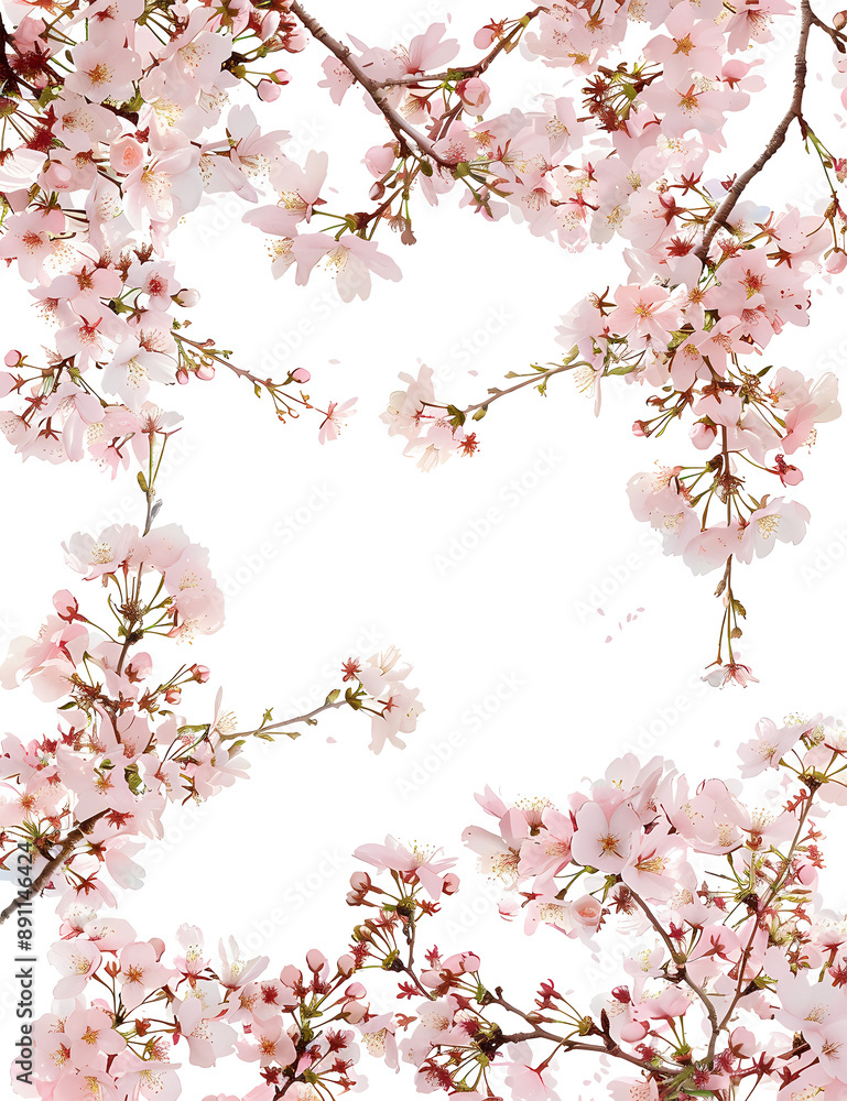 cherry blossom abstract pattern with empty space on white background cherry blossom abstract pattern with empty space on white background