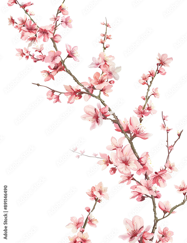 cherry blossom abstract pattern with empty space on white background cherry blossom abstract pattern with empty space on white background