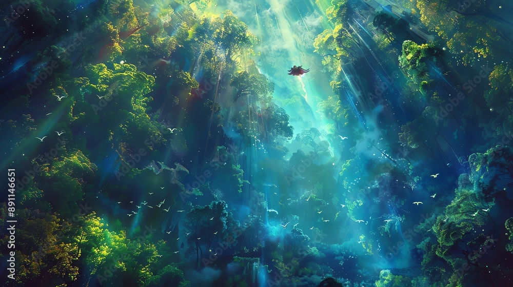 Fototapeta premium Birds-eye view of a vast