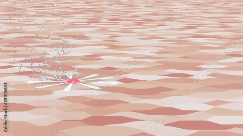 3d shooting laser light on the skin layer for treating skin or treating blemishes, acne scars, tattoo removal. 3d illustration render