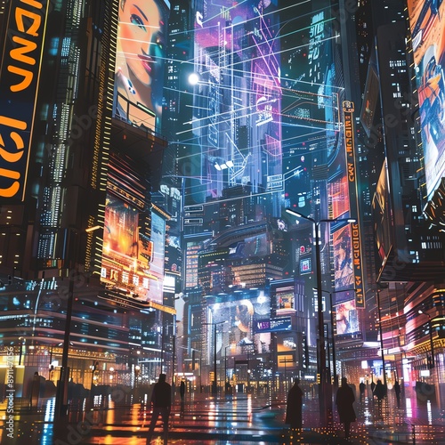 Panoramic view of a futuristic cityscape