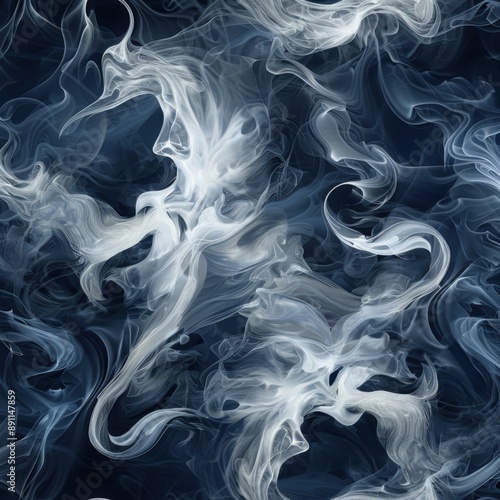 Mesmerizing swirls of white smoke creating a fluid abstract design