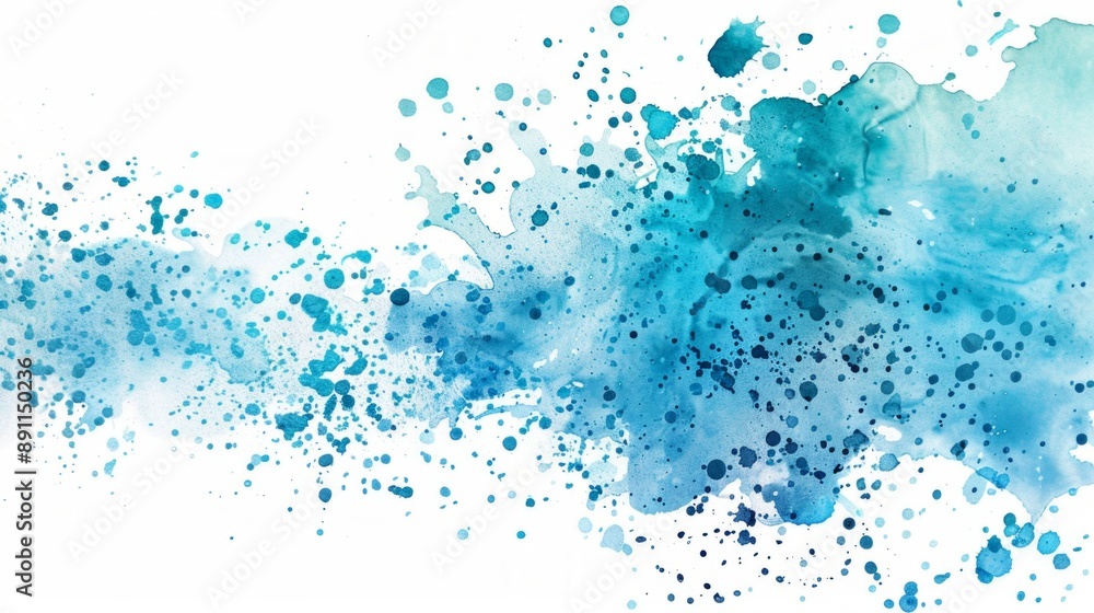 Craft a splash background with various shades of blue and turquoise paint splashes on a clean white background, evoking a refreshing and serene atmosphere. Craft a splash background with various shades of blue and turquoise paint splashes on a clean white background, evoking a refreshing and serene atmosphere.