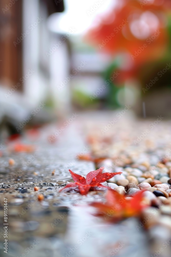 Autumn Leaves in a Stone Pathway Autumn Leaves in a Stone Pathway