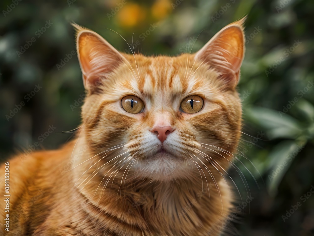 orange cat with blur background, orange cat is sitting and looking orange cat with blur background, orange cat is sitting and looking