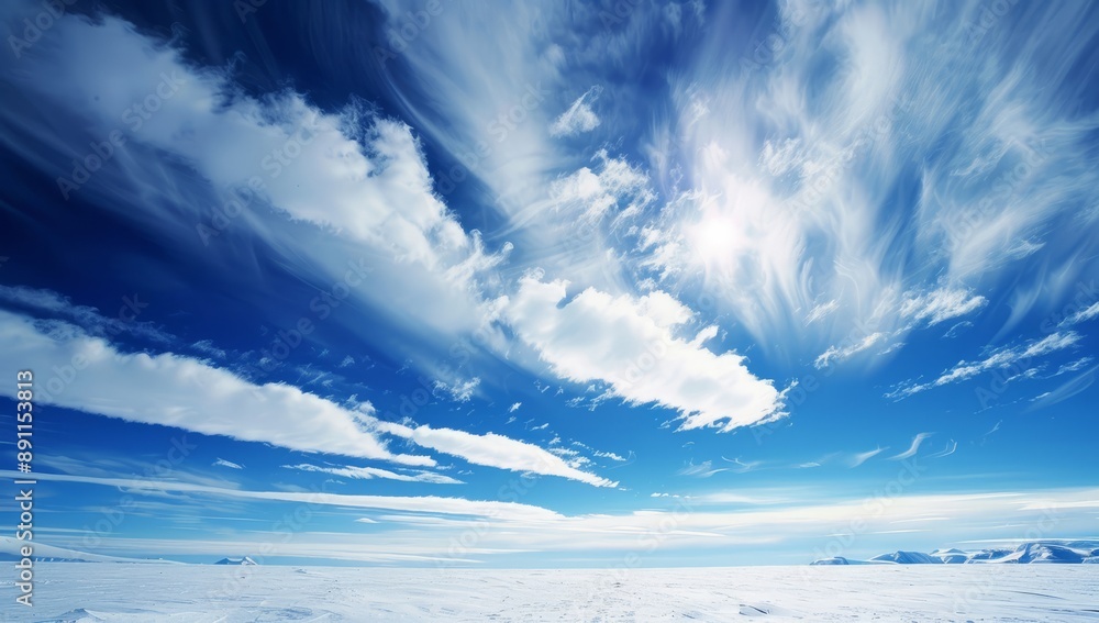 Obraz premium Antarctic sky blue sky white clouds background picture