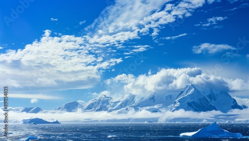 Antarctic sky blue sky white clouds background picture