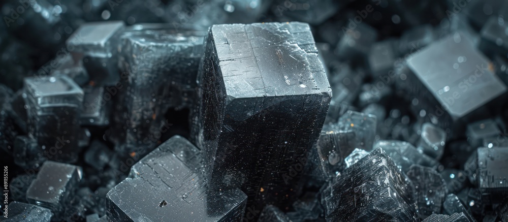 Black Tourmaline Crystal Cluster Closeup Black Tourmaline Crystal Cluster Closeup