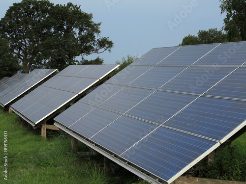 Solar panels - Solar power farm - Baltic Sea island of Vilm - Rügen - Germany photo