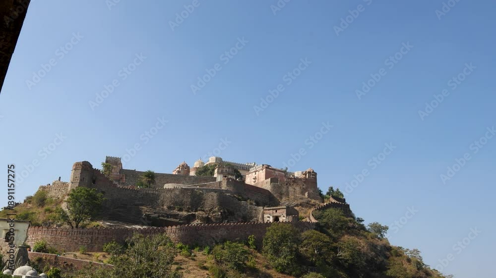 ancient fort ruins with bright blue sky from unique perspective at morning ancient fort ruins with bright blue sky from unique perspective at morning