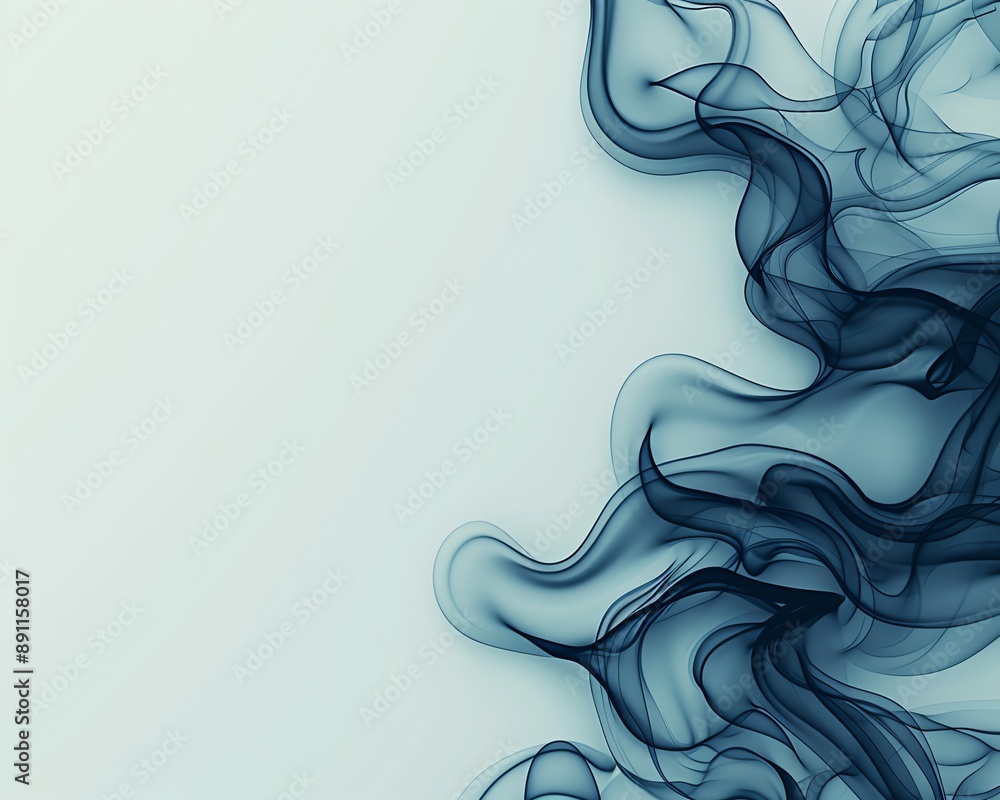 Fototapeta premium Smoke trails forming flowing abstract shapes, organic shapes, mysterious and elegant